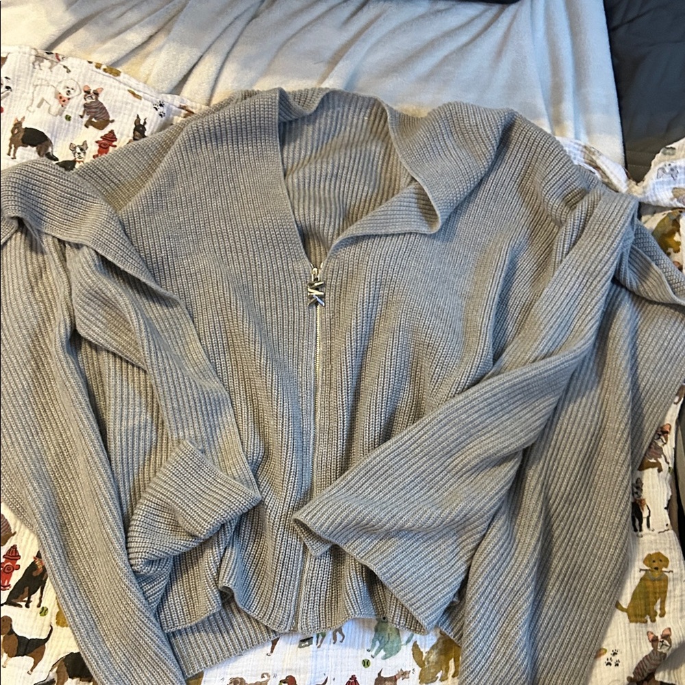 Michael Kors Gray Ribbed Sweater/ Poncho
